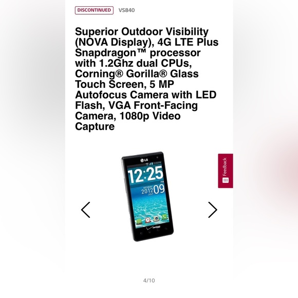 LG Lucid VS840 - 8GB - Black And Purple (Verizon) Smartphone Android Preowned - Picture 11 of 16